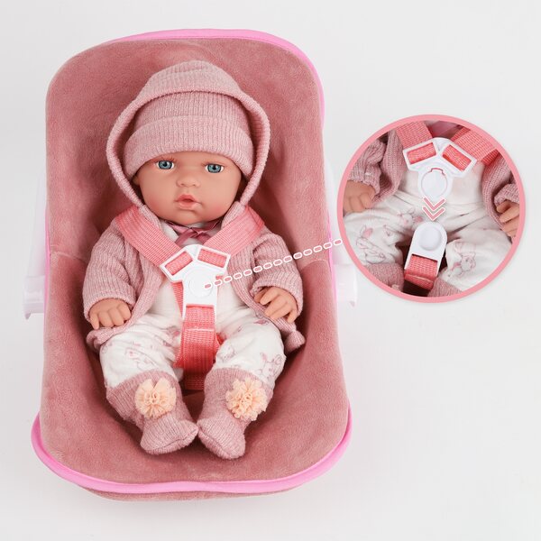 Baby Doll Kinderplay 30 cm con Marsupio e Abbigliamento Rosa