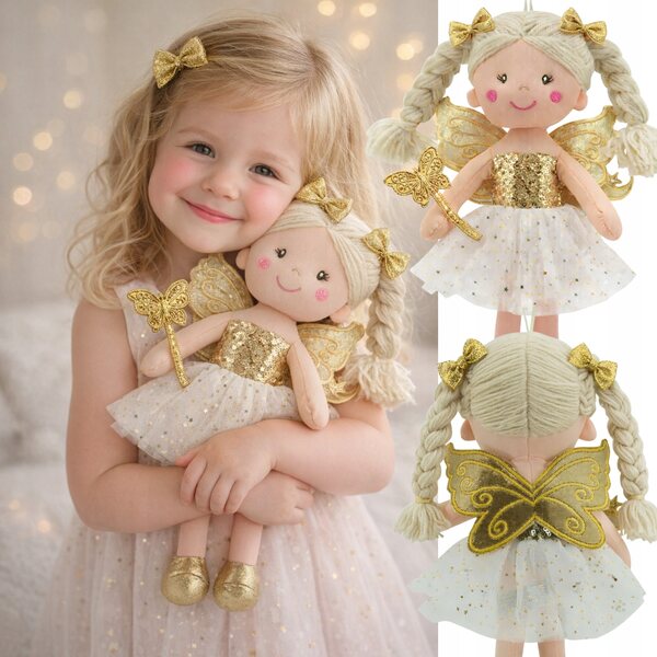 Feenprinzessin Goldene Puppe Plüschtier, Stoffpuppe, Kindergeschenk