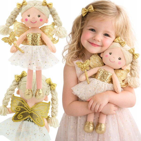 Feenprinzessin Goldene Puppe Plüschtier, Stoffpuppe, Kindergeschenk