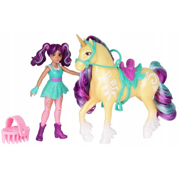Spin Master Unicorn Academy: bambola Ava con foglia di unicorno - set di figure da 14 cm