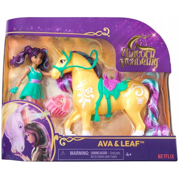 Spin Master Unicorn Academy: bambola Ava con foglia di unicorno - set di figure da 14 cm