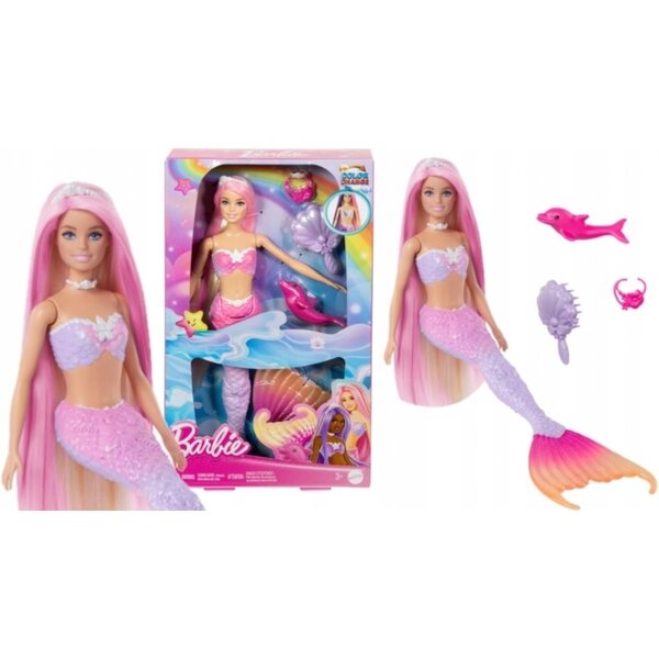 Barbie Malibu Syrenka mit Delphin und magischem Farbwechsel HRP97 Mattel