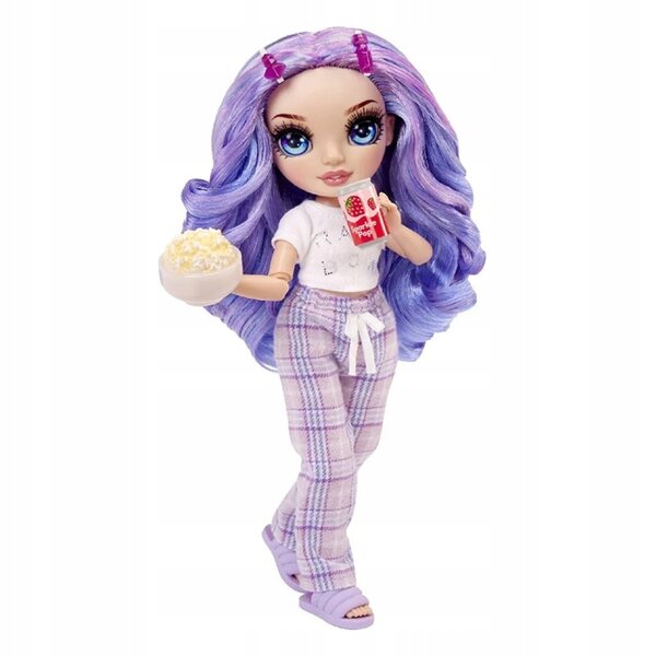 Bambola Rainbow High Violet Willow con pigiama e accessori, 22 cm
