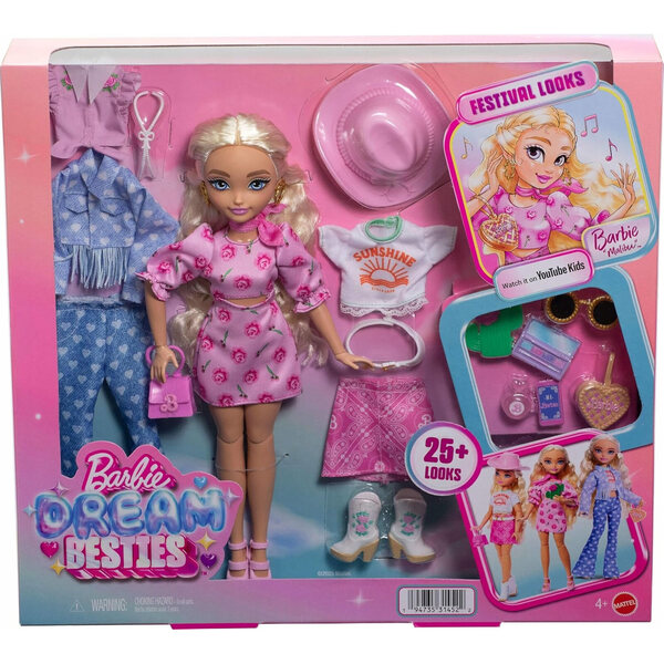 Barbie Dream Besties Festival: Set mit 2 Puppen und Malibu Fashion Outfit