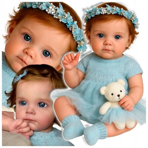 Bambola Reborn 60 cm bambina realistica pelle morbida e dettaglio perfetto
