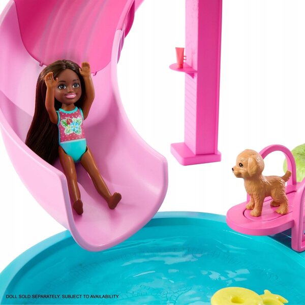 Barbie Dream Pool mit Rutsche, Whirlpool und Zubehör – Spielset für Kinder ab 3 Jahren