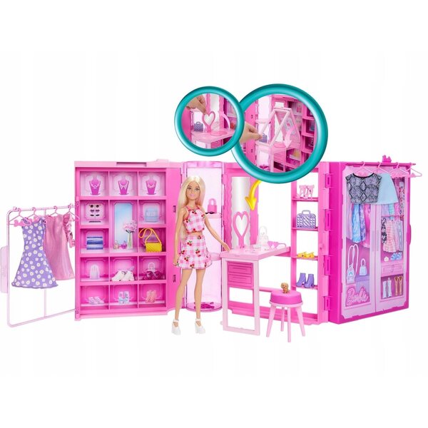 Barbie Dream Garderobe 3.0 mit über 25 Accessoires für Mädchen ab 3 Jahren