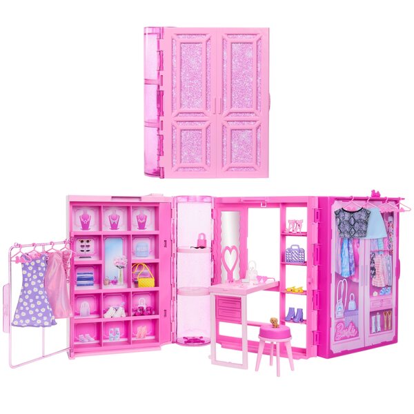 Barbie Dream Garderobe 3.0 mit über 25 Accessoires für Mädchen ab 3 Jahren