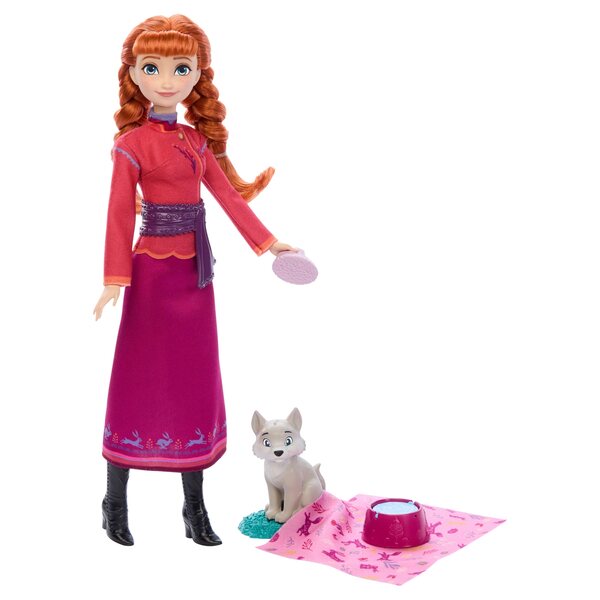 Disney Frozen Anna mit Wilczek und Spielzubehör – Mattel