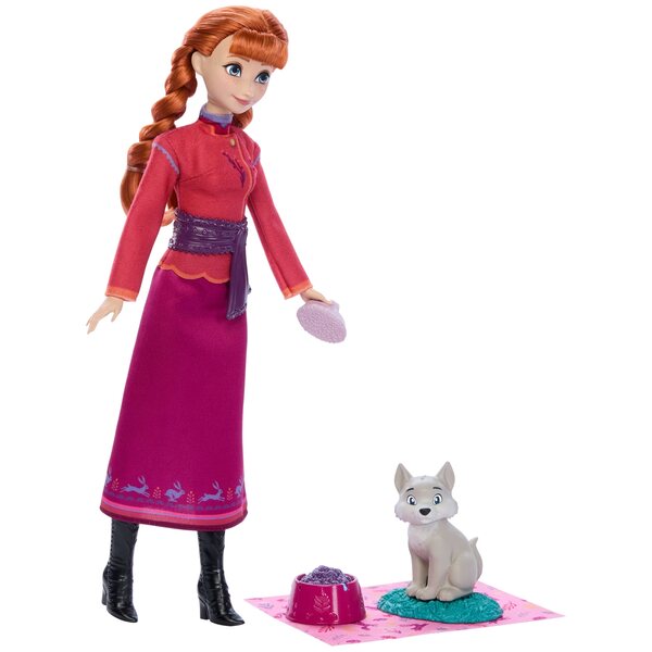 Disney Frozen Anna mit Wilczek und Spielzubehör – Mattel