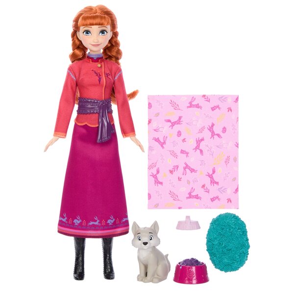 Disney Frozen Anna mit Wilczek und Spielzubehör – Mattel