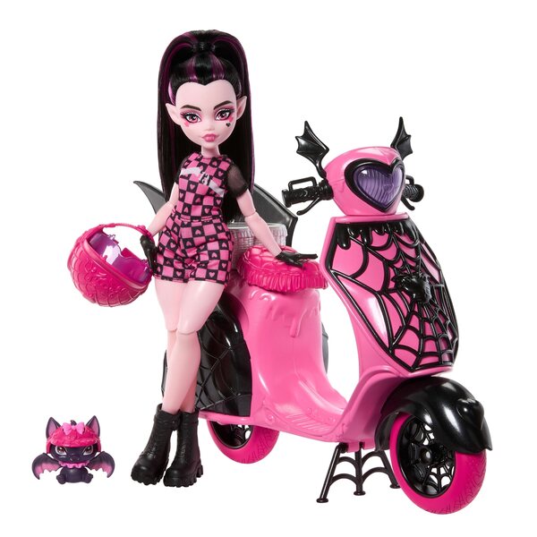 Monster High Draculaura con Wampirystyczny Skuter e Accessori per Bambini 4+