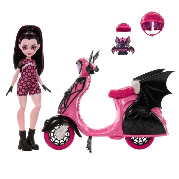 Monster High Draculaura con Wampirystyczny Skuter e Accessori per Bambini 4+