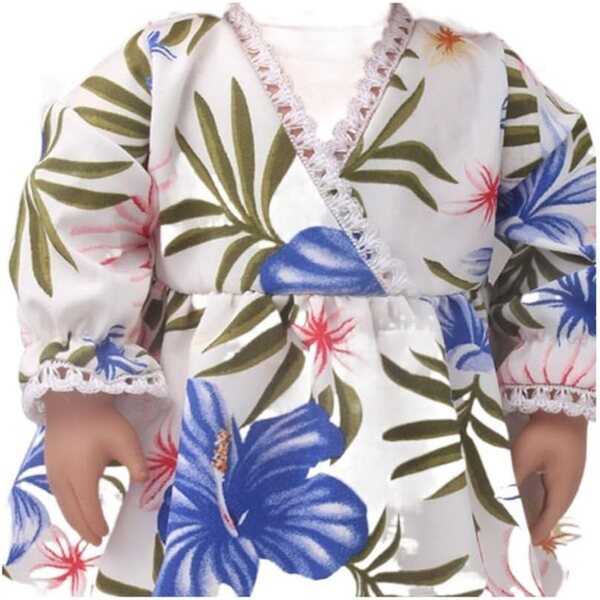 Abito Floreale Maniche Lunghe per Bambole 46 cm - Vestito Casual Uteruik