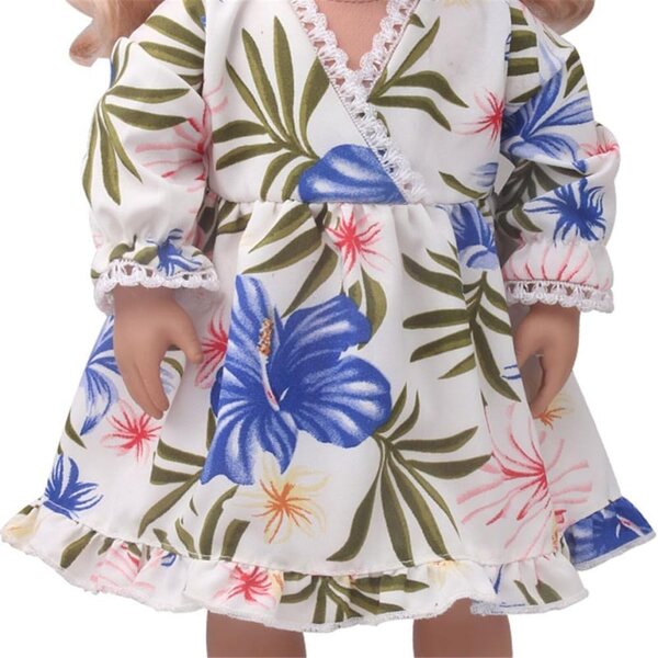 Abito Floreale Maniche Lunghe per Bambole 46 cm - Vestito Casual Uteruik