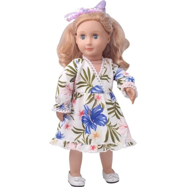 Abito Floreale Maniche Lunghe per Bambole 46 cm - Vestito Casual Uteruik