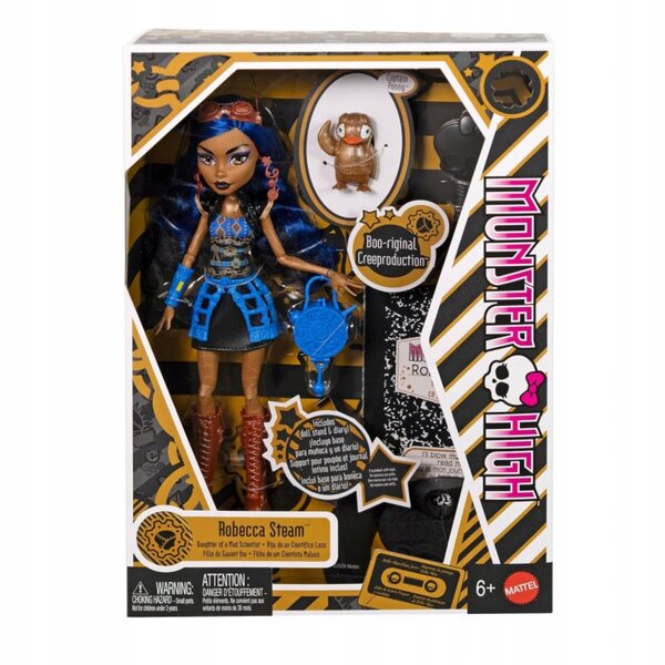 Poupée de collection Monster High Robecca Steam avec accessoires et journal secret