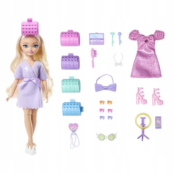 Barbie Dream Besties Malibu mit Make-up- und Styling-Zubehör, 28 cm