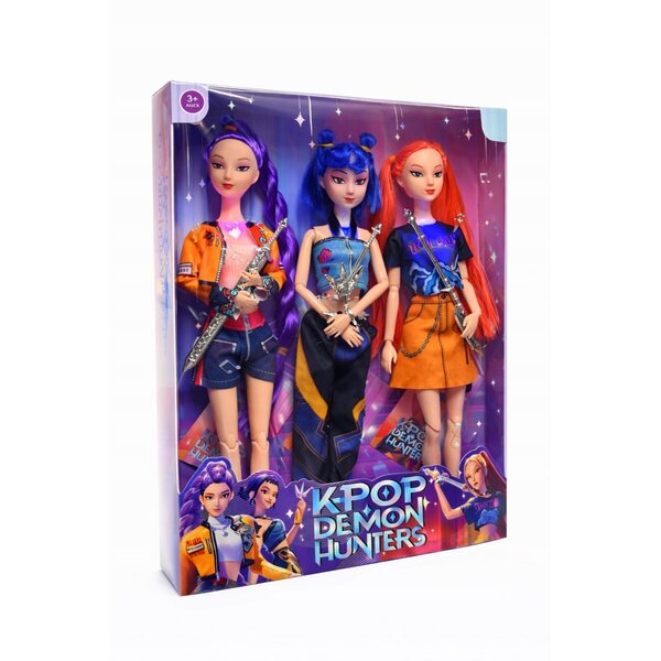 Lot de 3 poupées KPOP Demon Hunters 30cm avec sons, jouet sécurisé CE