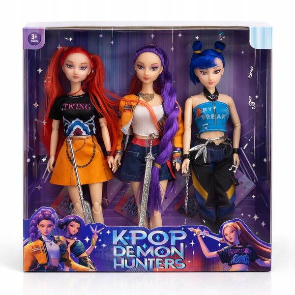 Lot de 3 poupées KPOP Demon Hunters 30cm avec sons, jouet sécurisé CE