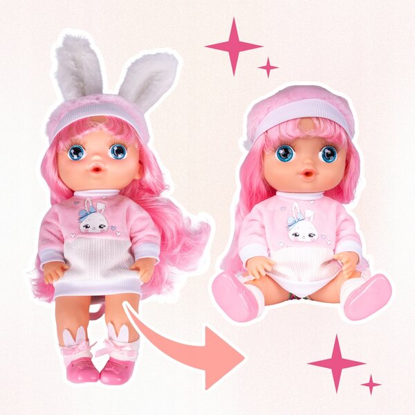 Bambola Bobas 30 cm con Vestiti, Accessori e Gattino MalPlay per Bambine