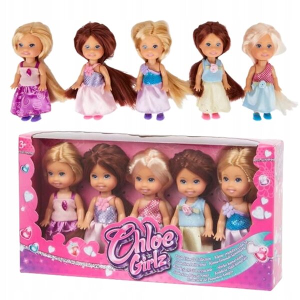 Chloe Girlz Mini-Prinzessin-Puppen, Set mit 5 12 cm großen Puppen für Kinder