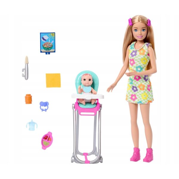 Barbie Skipper Opiekunka mit Bobas und Babynahrungszubehör 3+ Mattel