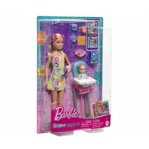 Barbie Skipper Opiekunka mit Bobas und Babynahrungszubehör 3+ Mattel