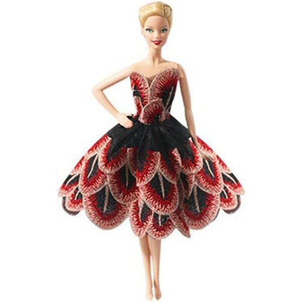 Abendkleid für Puppe 30 cm, schulterfreies Freizeitkleid, Uteruik