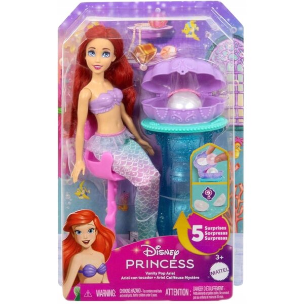 Lalka Disney Princess Księżniczka Arielka Muszelkowa toaletka Akcesoria