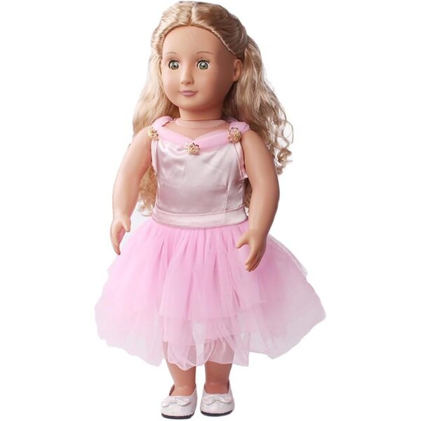 Abito in Pizzo Rosa da 46 cm per Bambola Americana - Elegante Vestito Accessorio