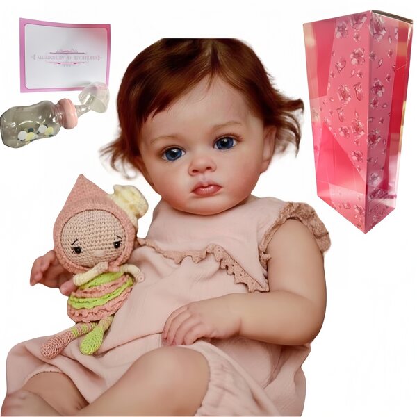 55 cm große realistische wiedergeborene Cutie-Puppe aus Silikon für Babys und Sammlerstücke