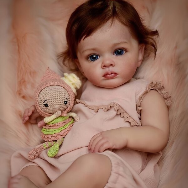 55 cm große realistische wiedergeborene Cutie-Puppe aus Silikon für Babys und Sammlerstücke