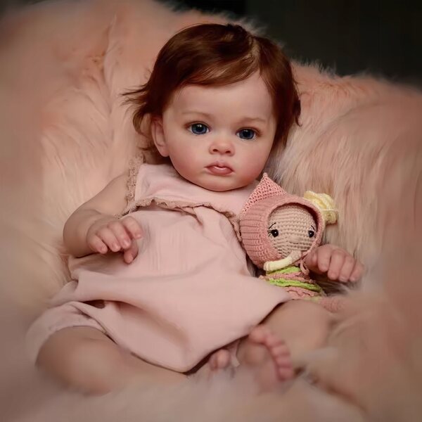 55 cm große realistische wiedergeborene Cutie-Puppe aus Silikon für Babys und Sammlerstücke