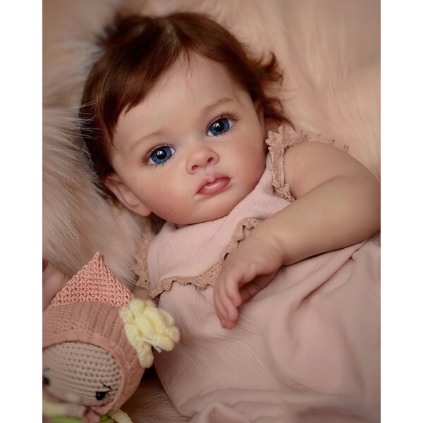 55 cm große realistische wiedergeborene Cutie-Puppe aus Silikon für Babys und Sammlerstücke