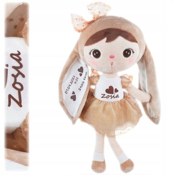 Bambola Metoo personalizzata 48 cm con nome e metrica nascita per bambine