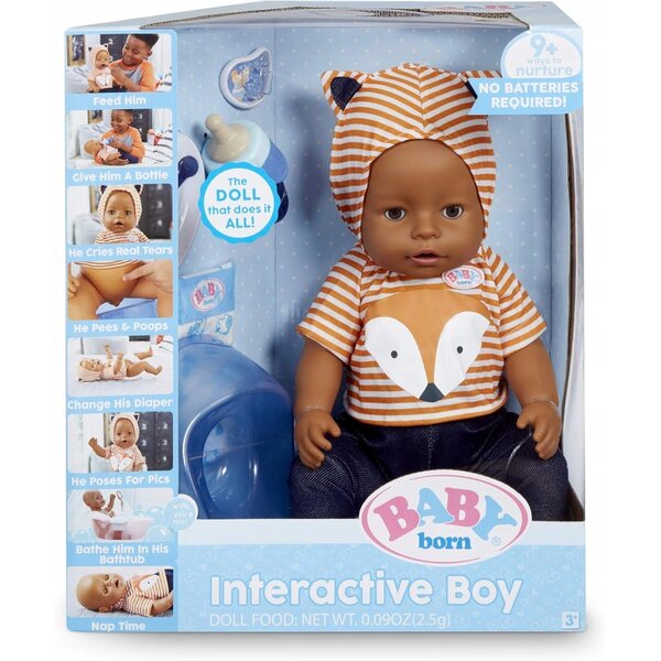 Bambola Interattiva Baby Born con 9 Funzioni Senza Batterie - 42 cm