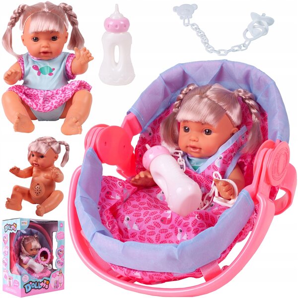 Bambola interattiva nel marsupio MalPlay, 28 cm, con suoni e arti mobili