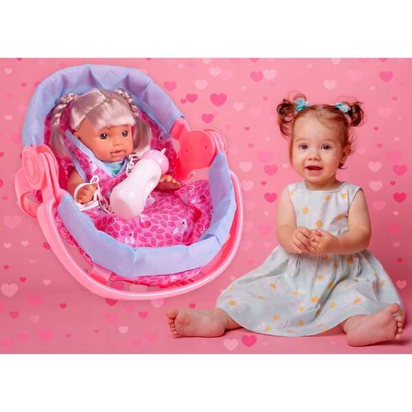 Bambola interattiva nel marsupio MalPlay, 28 cm, con suoni e arti mobili