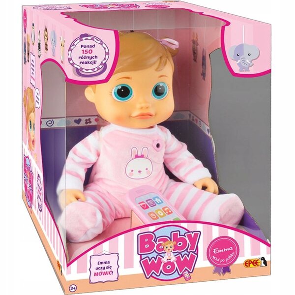 Interaktive sprechende Puppe Emma 38 cm, die Degenwörter lernt und wiederholt