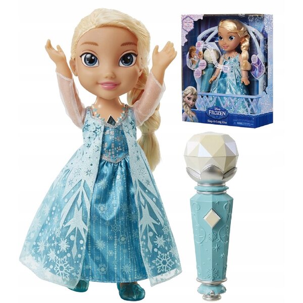 Bambola Elsa Cantante Frozen con Microfono e Luci, 36 cm, JAKKS Pacific