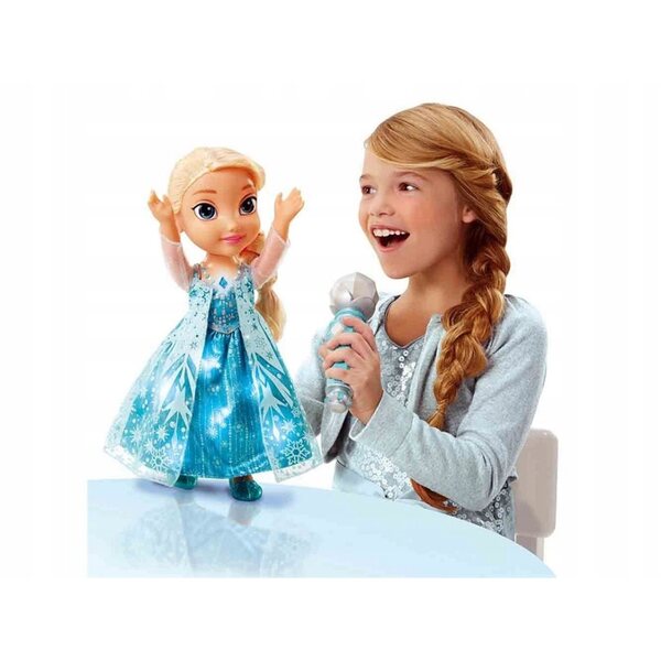 Bambola Elsa Cantante Frozen con Microfono e Luci, 36 cm, JAKKS Pacific