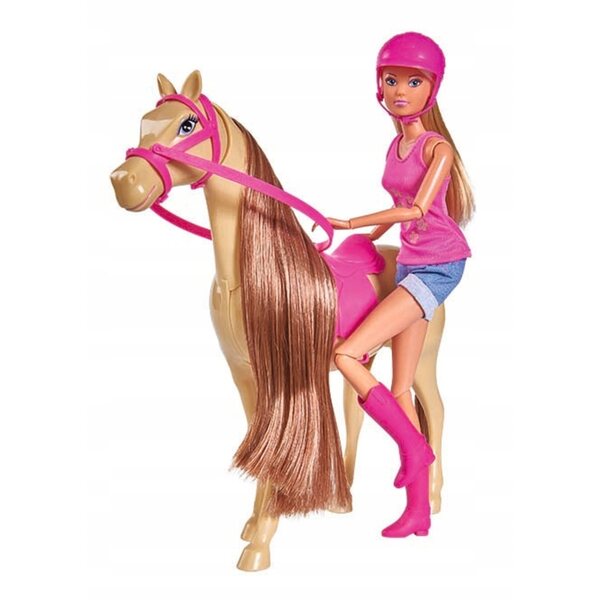 Bambola Steffi Love con cavallo e accessori per l'equitazione per bambini dai 3 anni