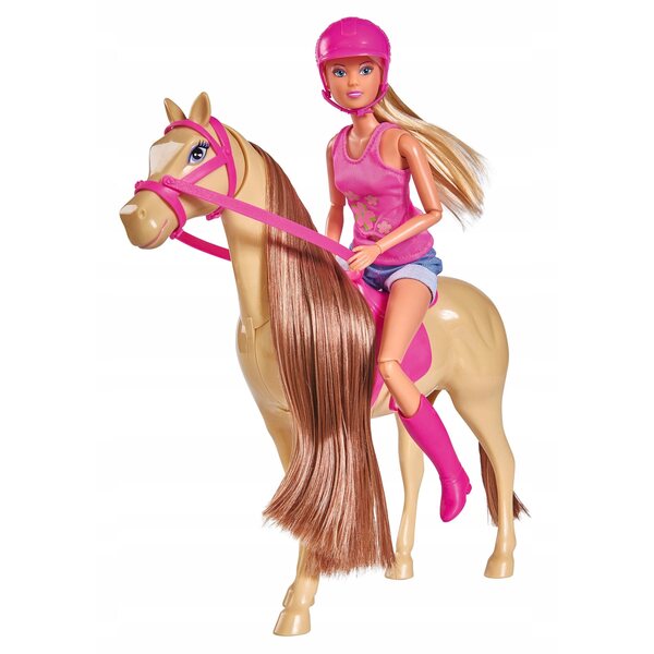 Bambola Steffi Love con cavallo e accessori per l'equitazione per bambini dai 3 anni