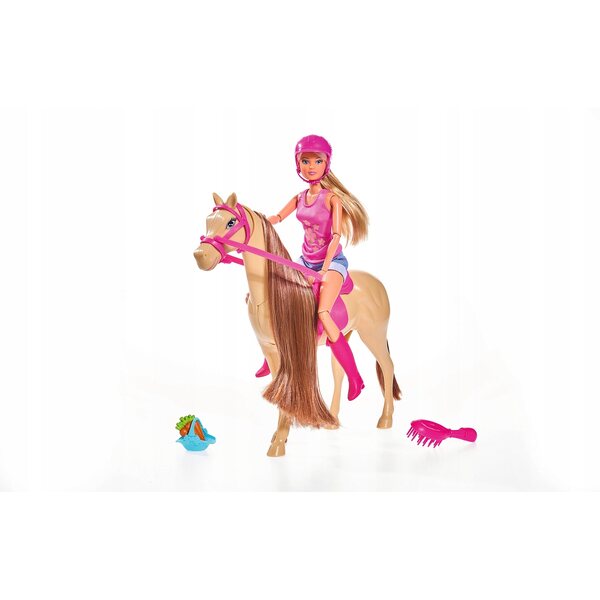Bambola Steffi Love con cavallo e accessori per l'equitazione per bambini dai 3 anni