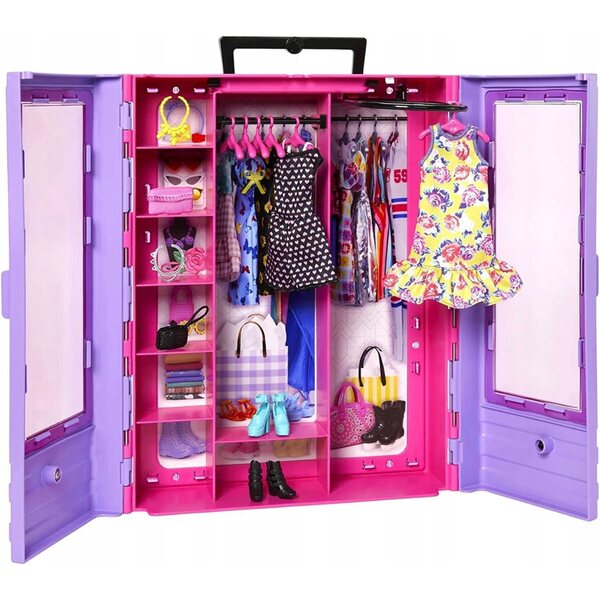 Barbie Ultimate Closet Kleiderschrank mit Puppe, Kleidung und Accessoires für Kinder ab 3 Jahren