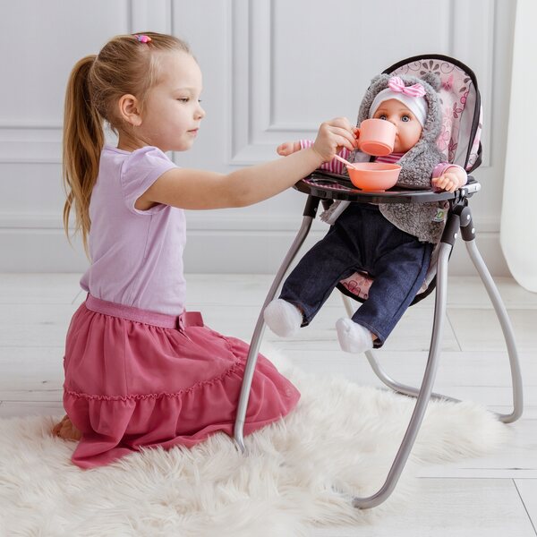 Interaktive Laletta Bobas, die mit Pampers-Accessoires und -Flaschen auf Italienisch spricht und singt