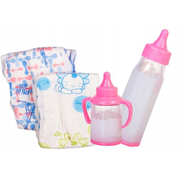 Interaktive Laletta Bobas, die mit Pampers-Accessoires und -Flaschen auf Italienisch spricht und singt