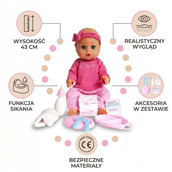 Bambolina che fa pipì 43 cm con accessori Norimpex - Set educativo per bambini