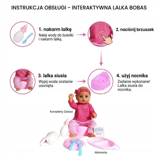 Bambolina che fa pipì 43 cm con accessori Norimpex - Set educativo per bambini